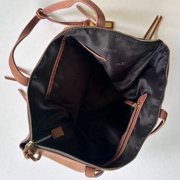 Joe’s Jeans Expandable Saddle Brown Leather Tote / Shoulder Bag - Picture 7 of 16